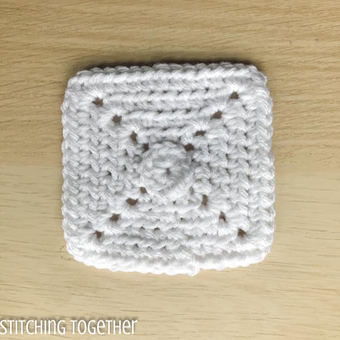 solid white granny square