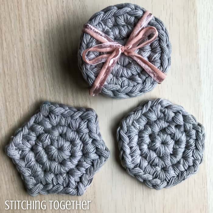 3 different types of crochet face scrubbers