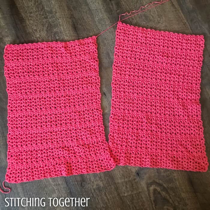 2 unfinished crochet rectangles 