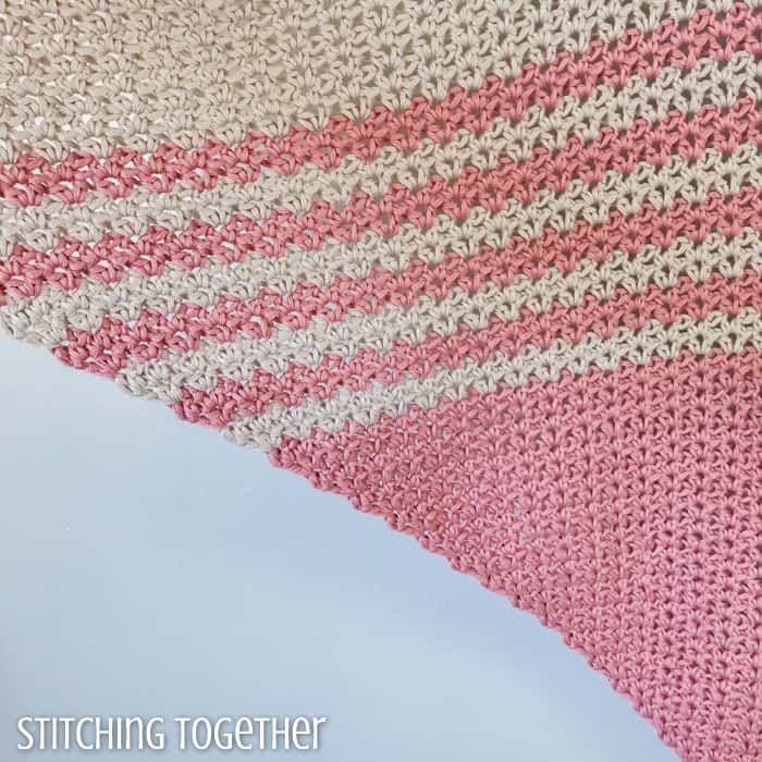 close up of shawl crochet stitches