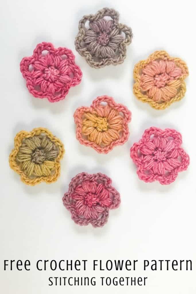 colorful crochet flowers 