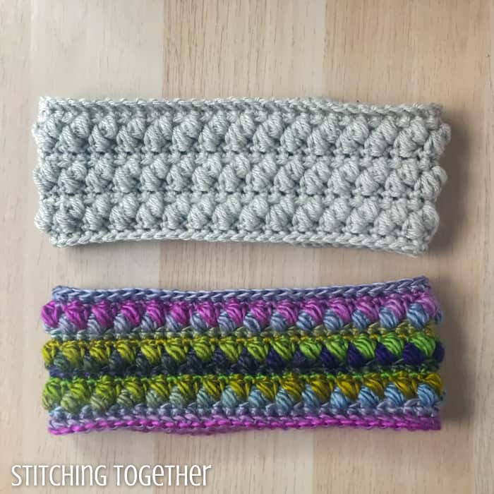 two ear warmers crocheted