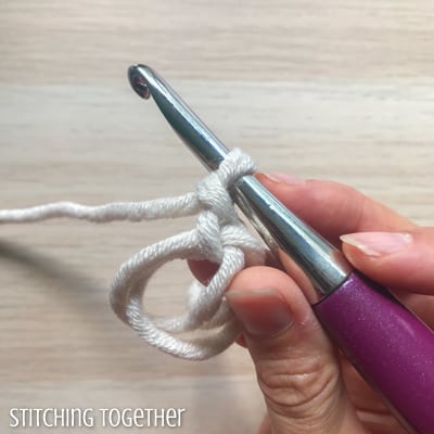 chaining one to start crocheting in the magic ring