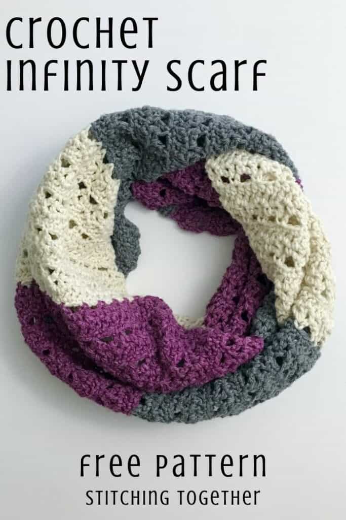 infinity scarf with stripes laying looped