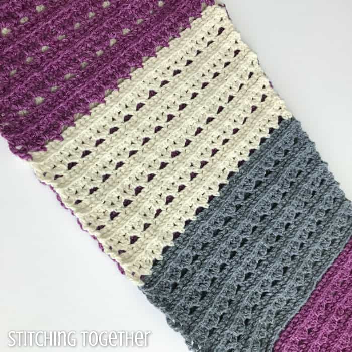 crochet fabric with stripes