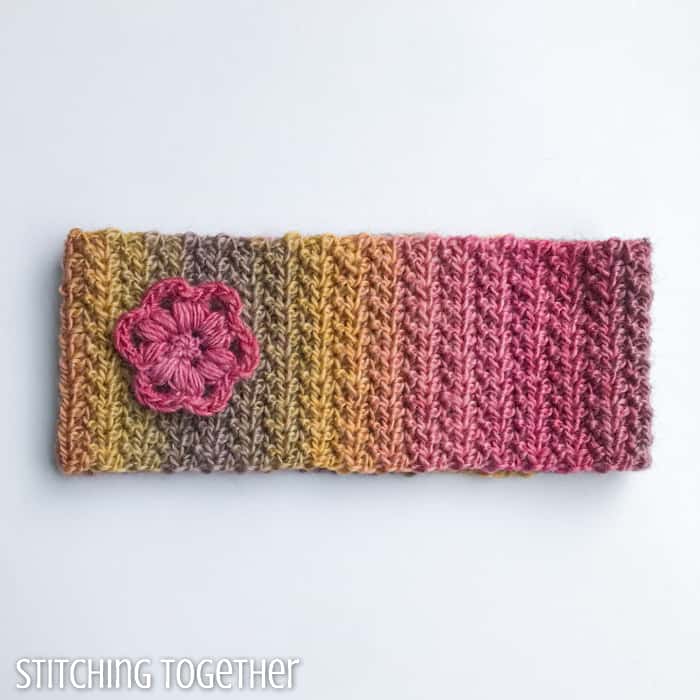 crochet headband with flower