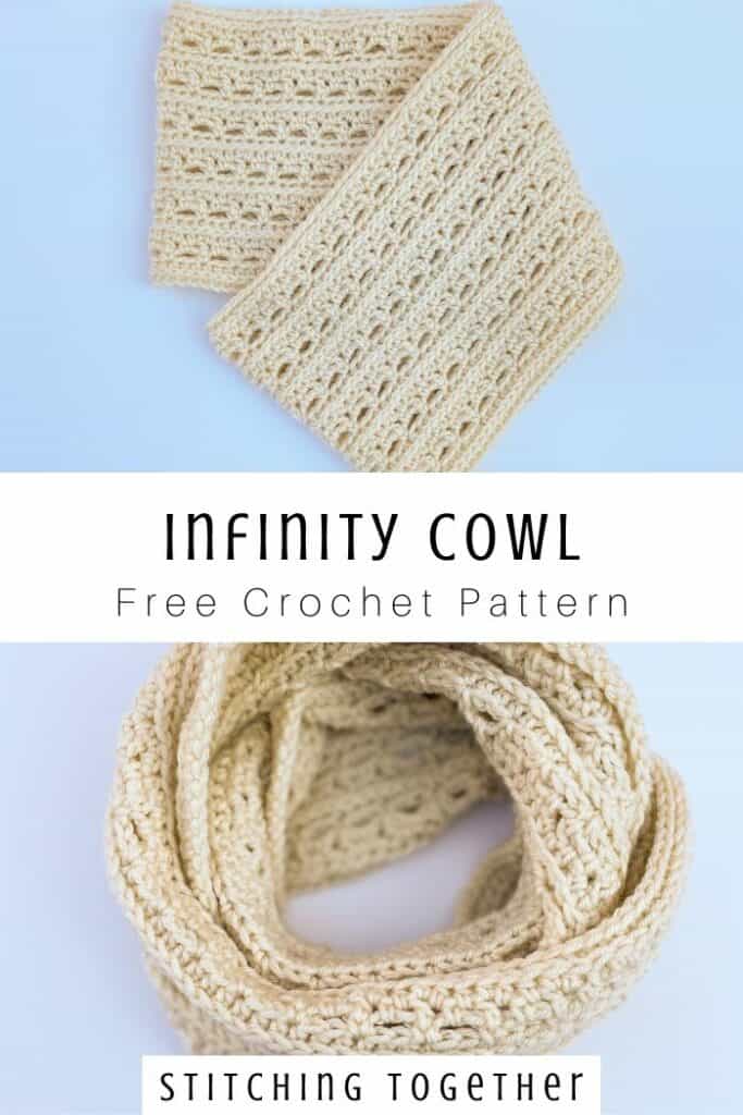 infinity cowl crochet pattern pin image