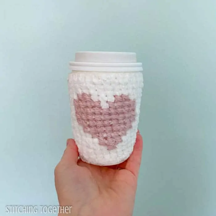 to go coffee cup with crochet sleeve