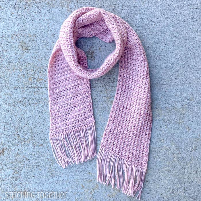 Crochet Grey combined soft feel scarf