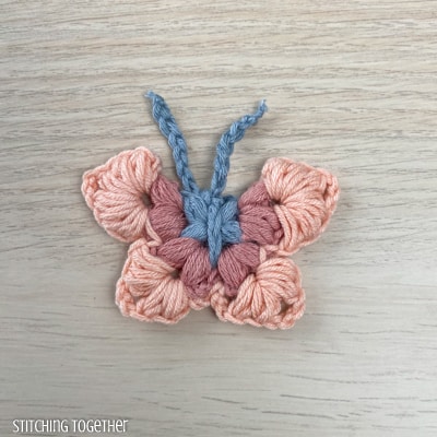how to crochet a butterfly finished picture