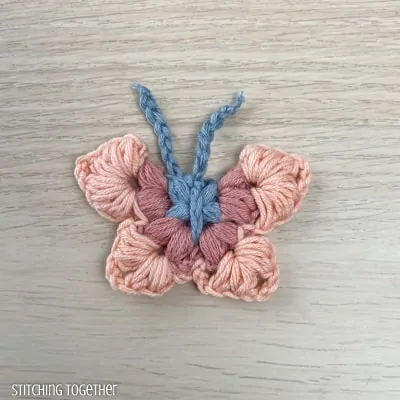 how to crochet a butterfly finished picture