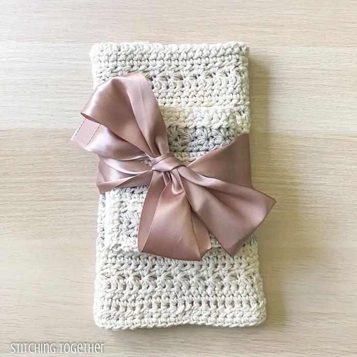 crochet kitchen dish towel gift set
