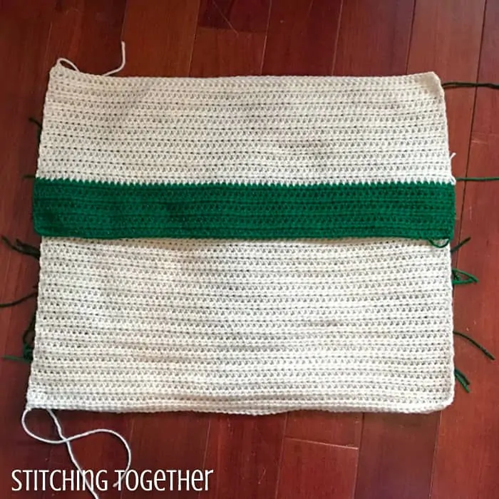 back cover of crochet pillow