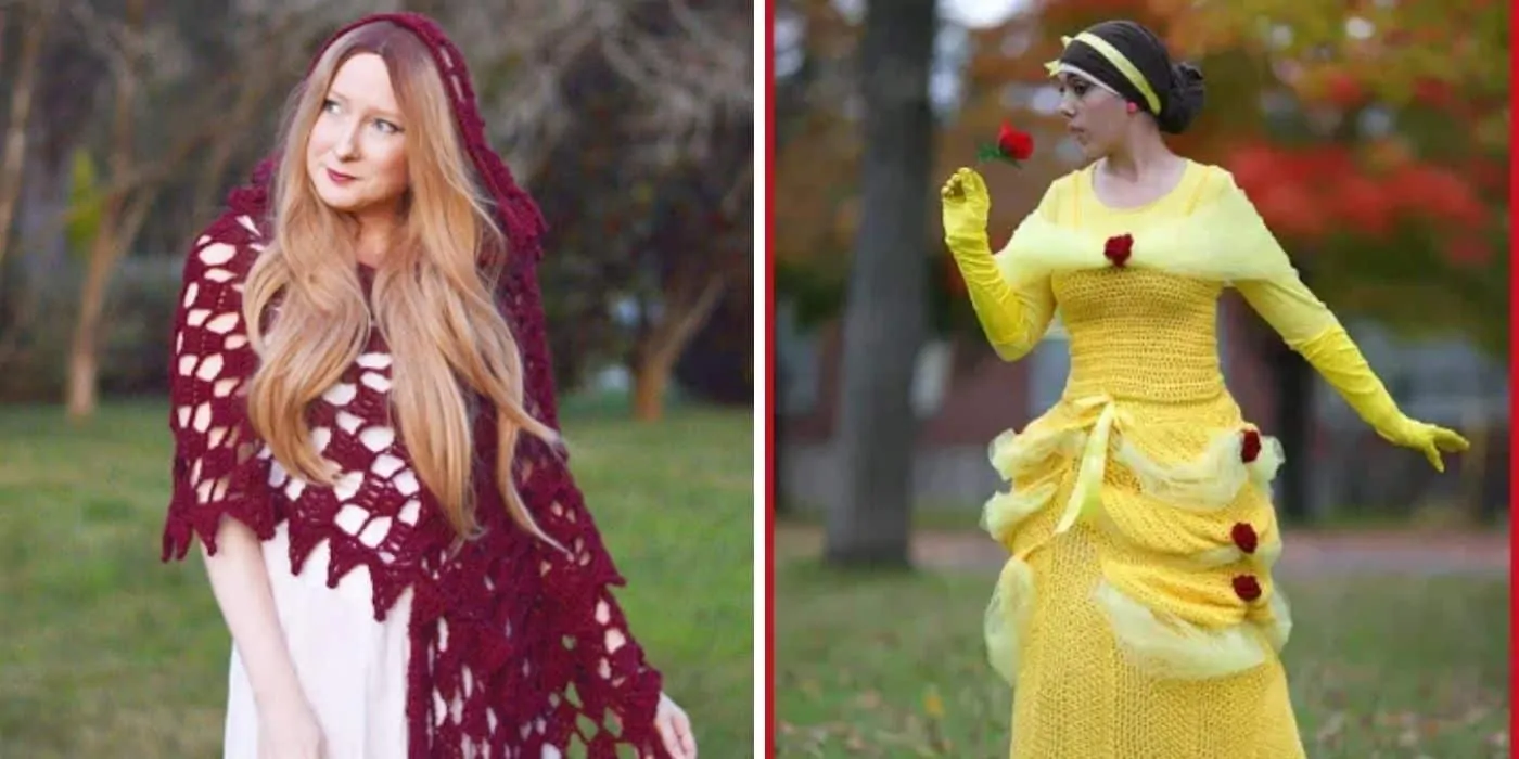 crochet cape and princess costume