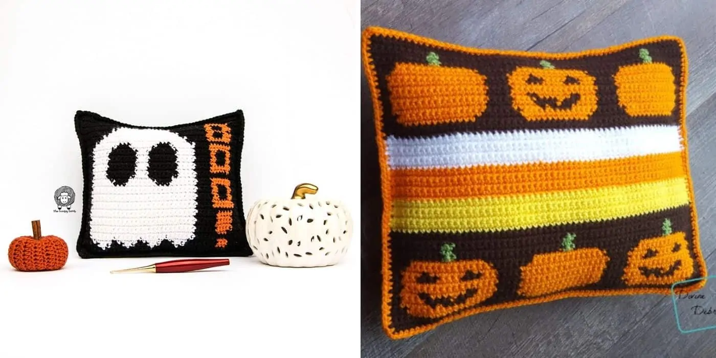 crochet halloween pillows