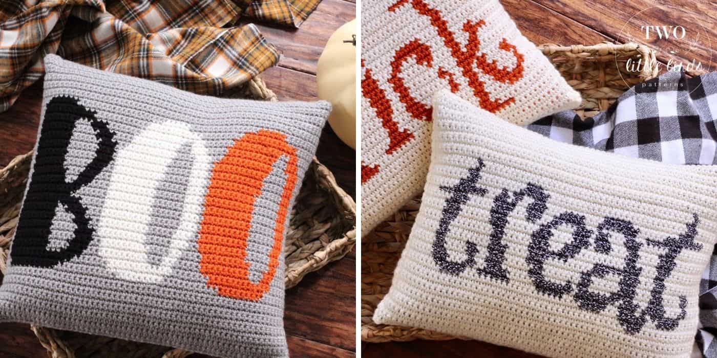 crochet halloween pillows