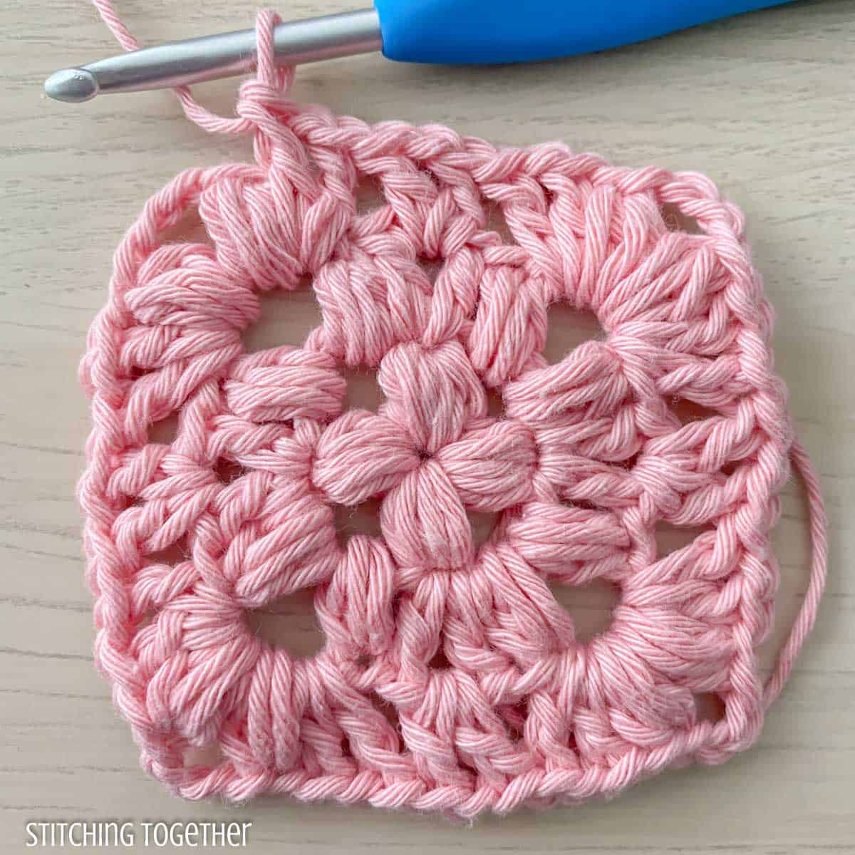crochet square in progress