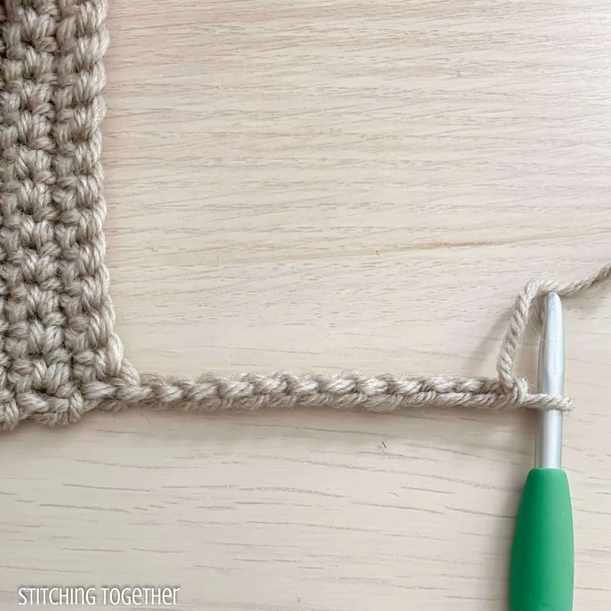 chain to add crochet ribbing
