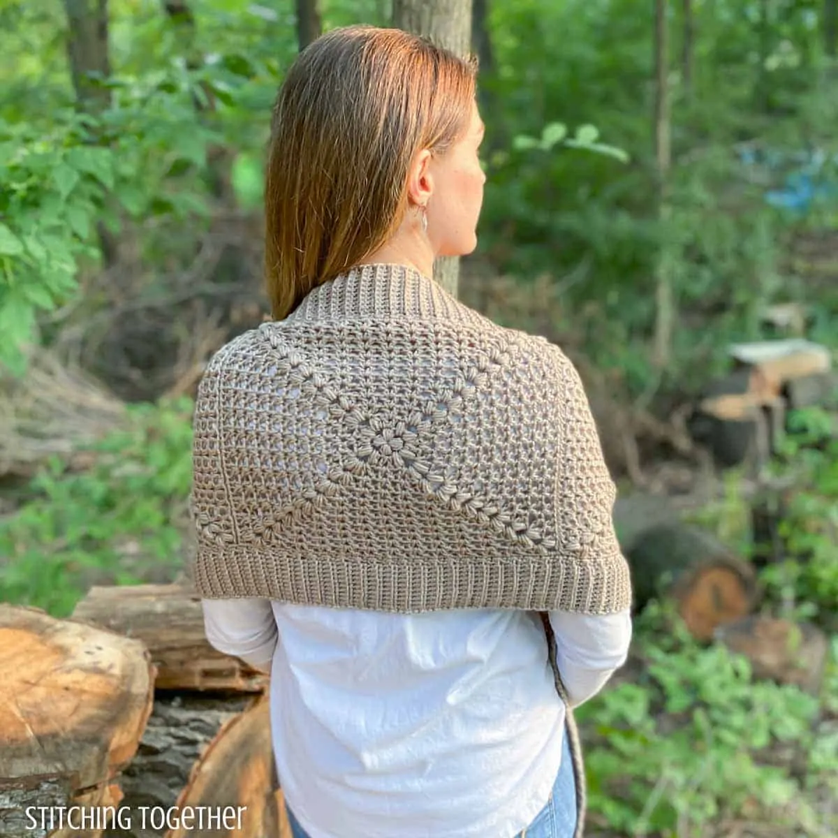 back of a crochet pocket wrap