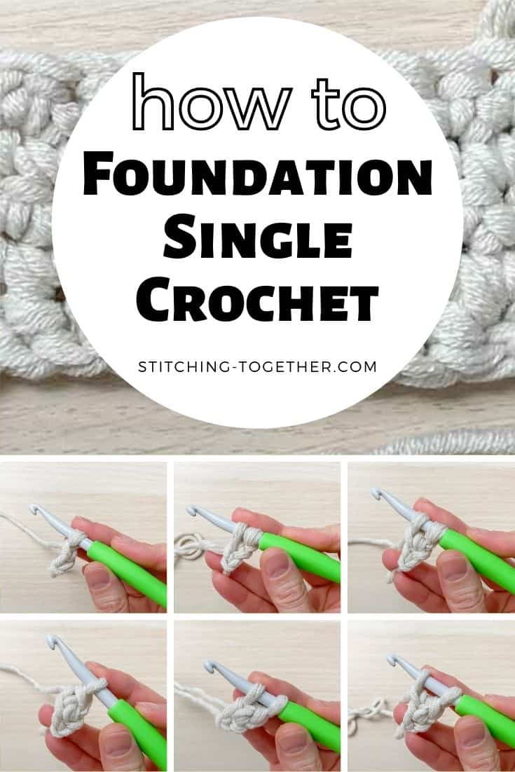 collage image of a crochet tutorial