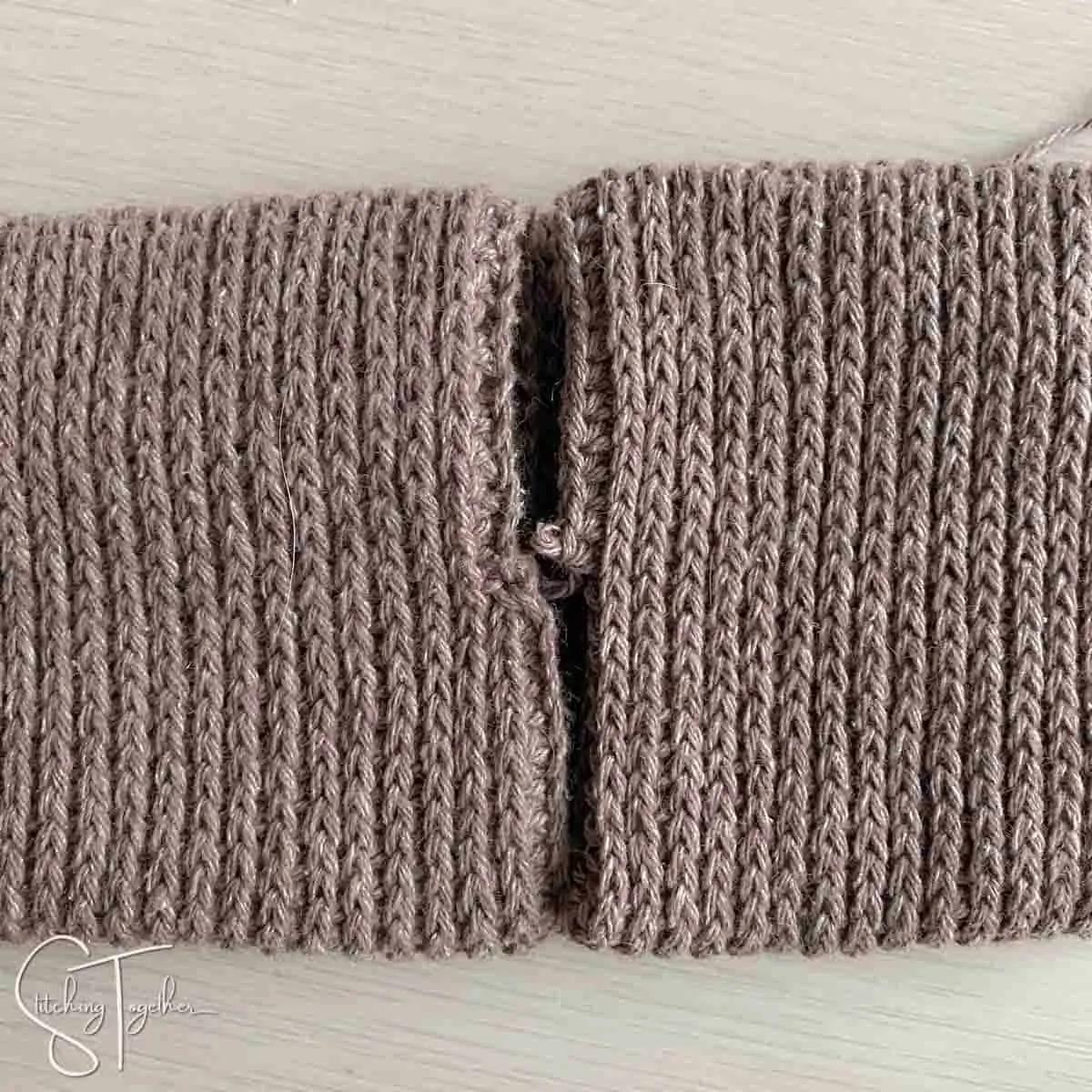 lining up ends of a crochet headband