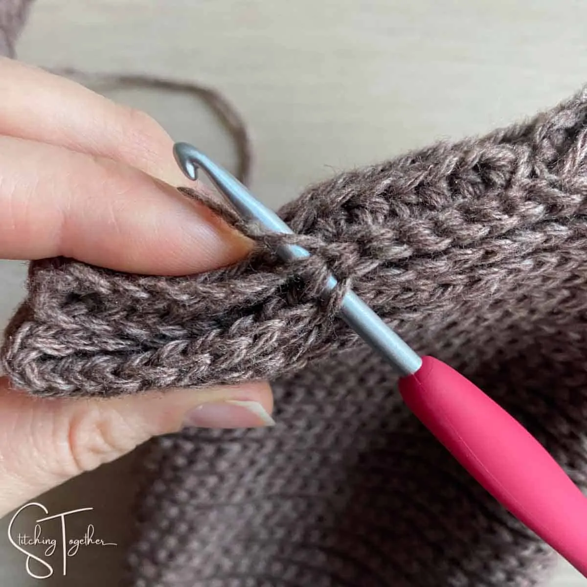 crochet slip stitches in progress