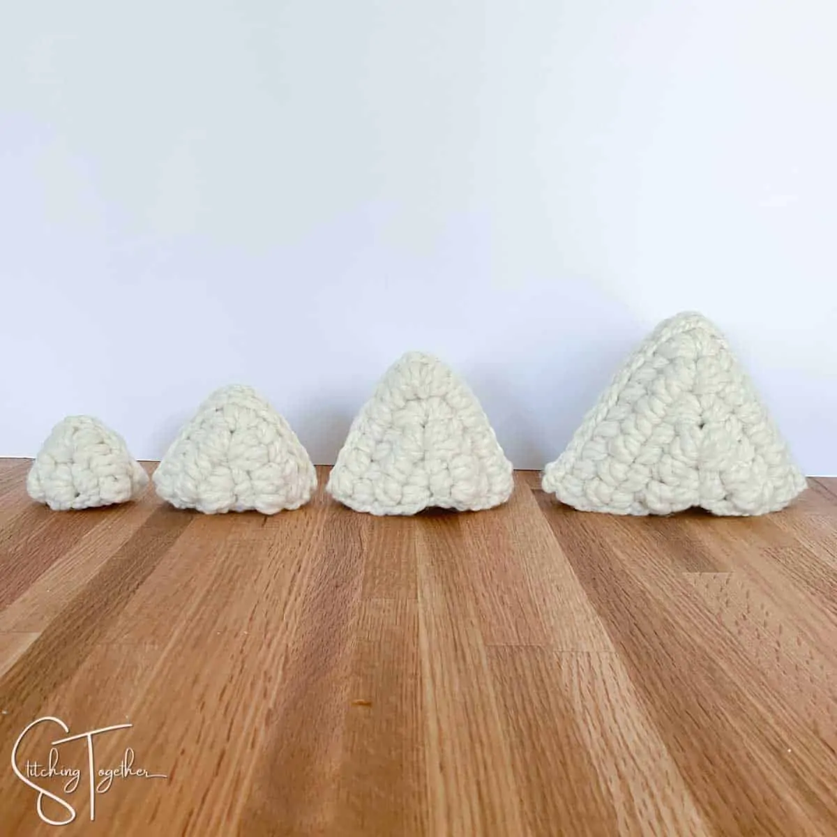 4 crochet triangles