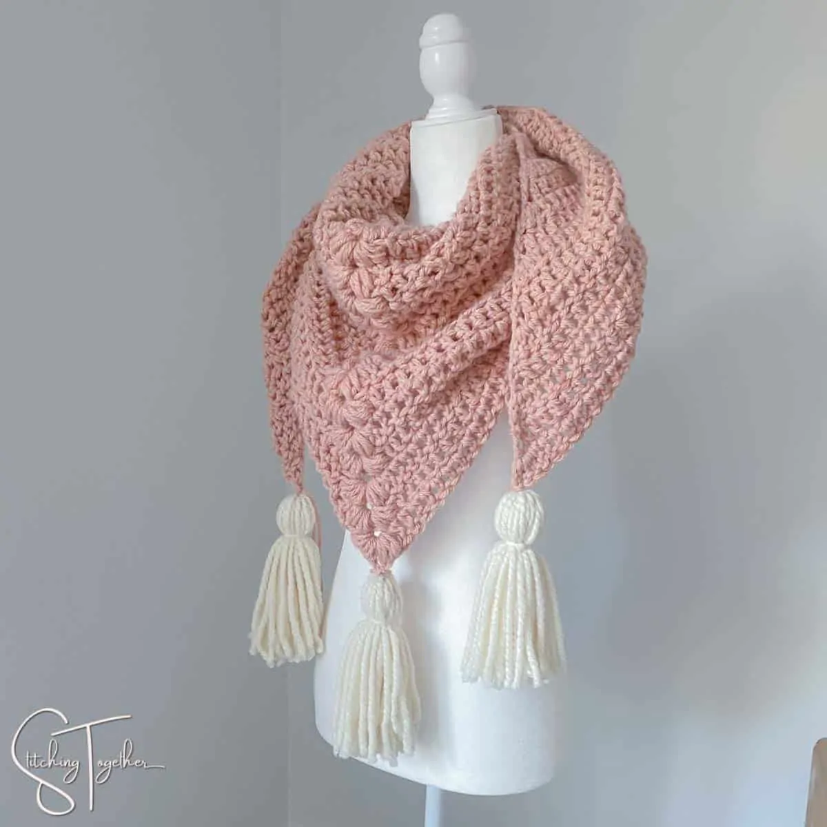 bulky crochet scarf with tassels
