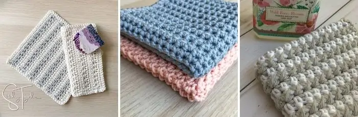 3 additional crochet dishcloths 