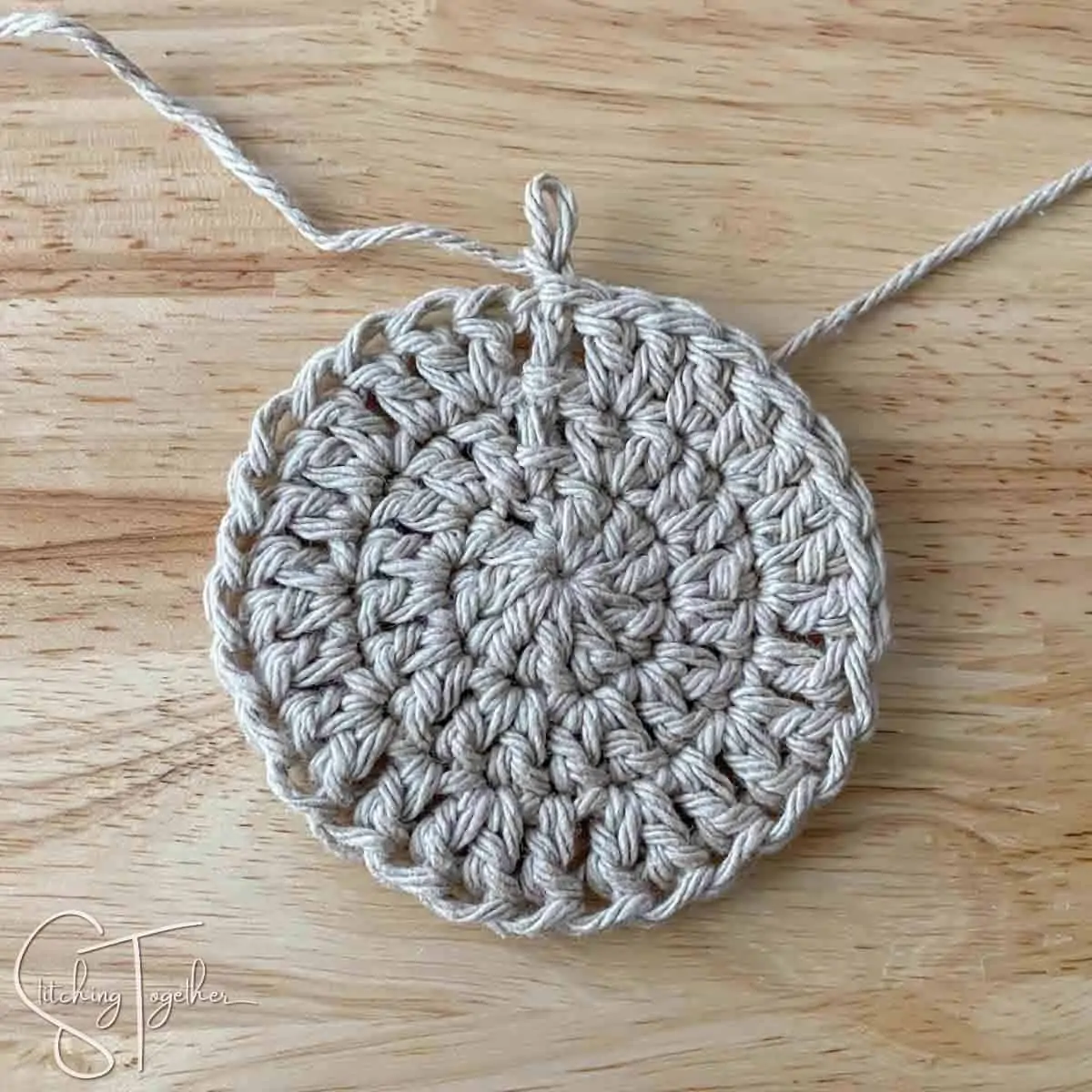 completed round 3 of crochet circle