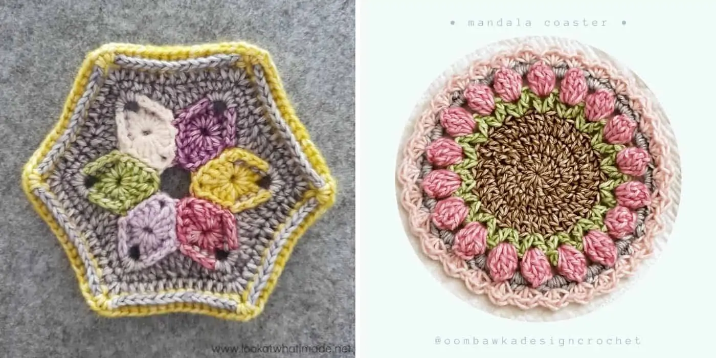 colorful crochet coasters