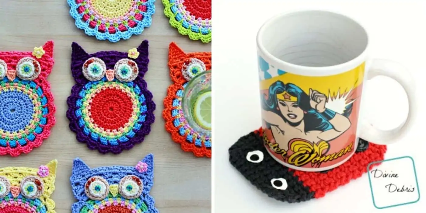 owl coaster and lady bug coaster