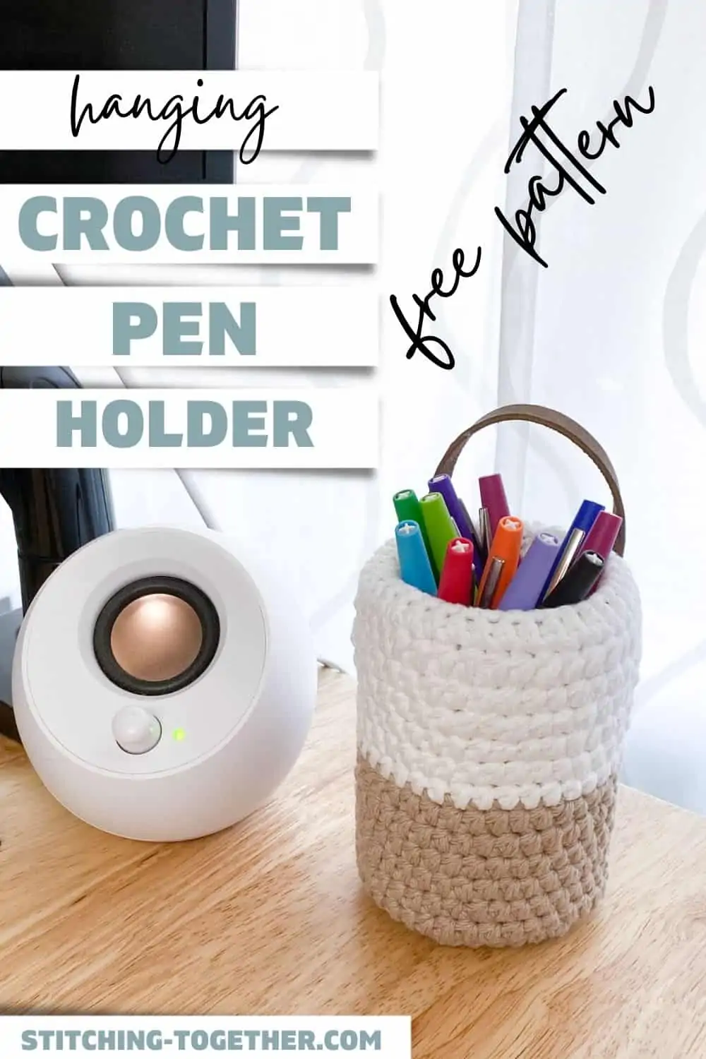 pin image for a pen holder crochet pattern