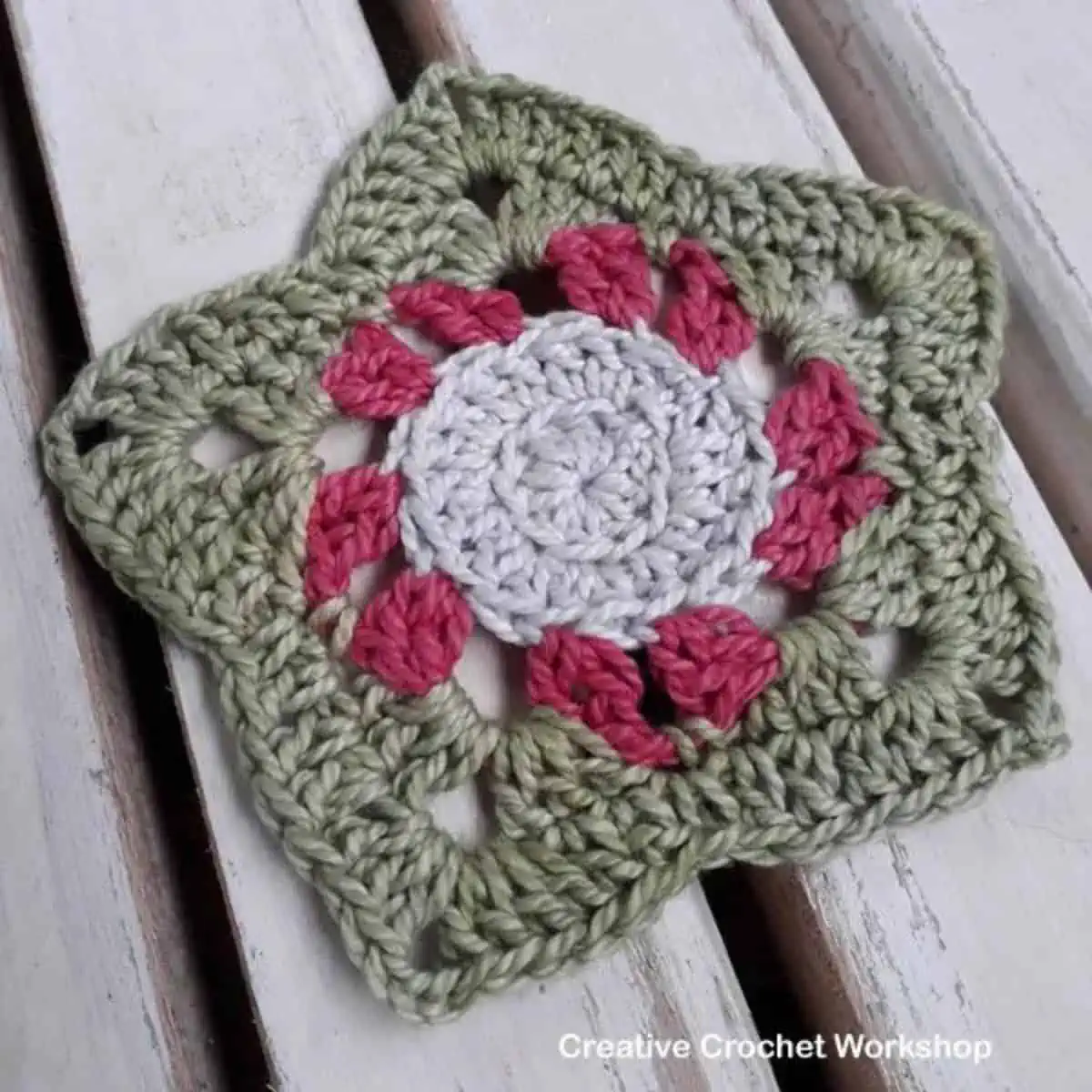 crochet star coaster laying flat