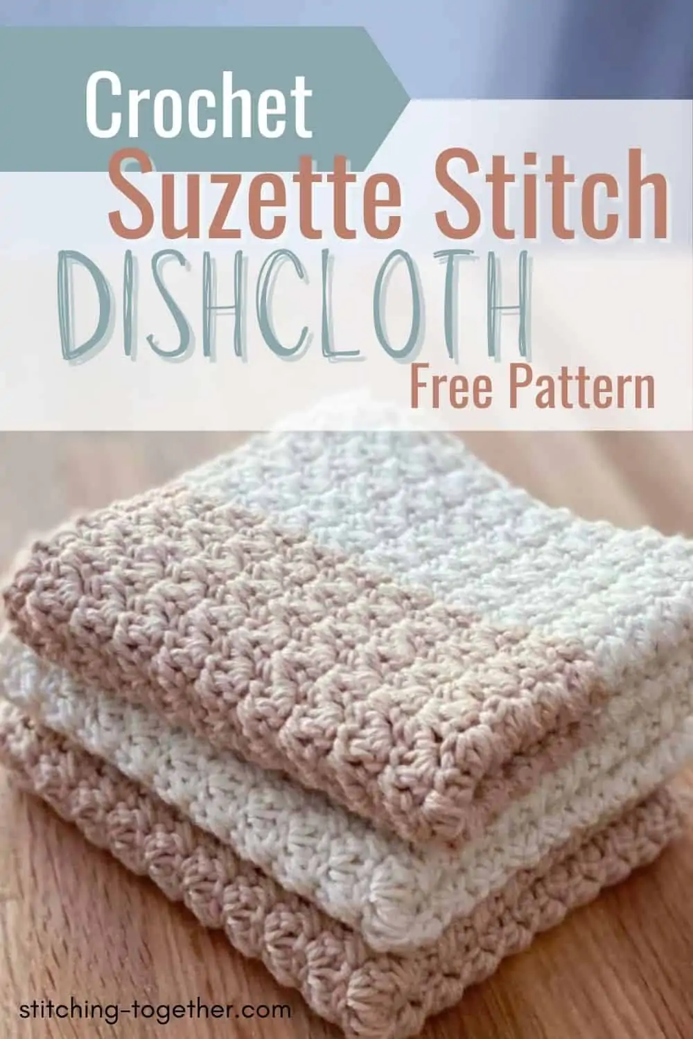 pin of 3 crochet suzette stitch dishcloths