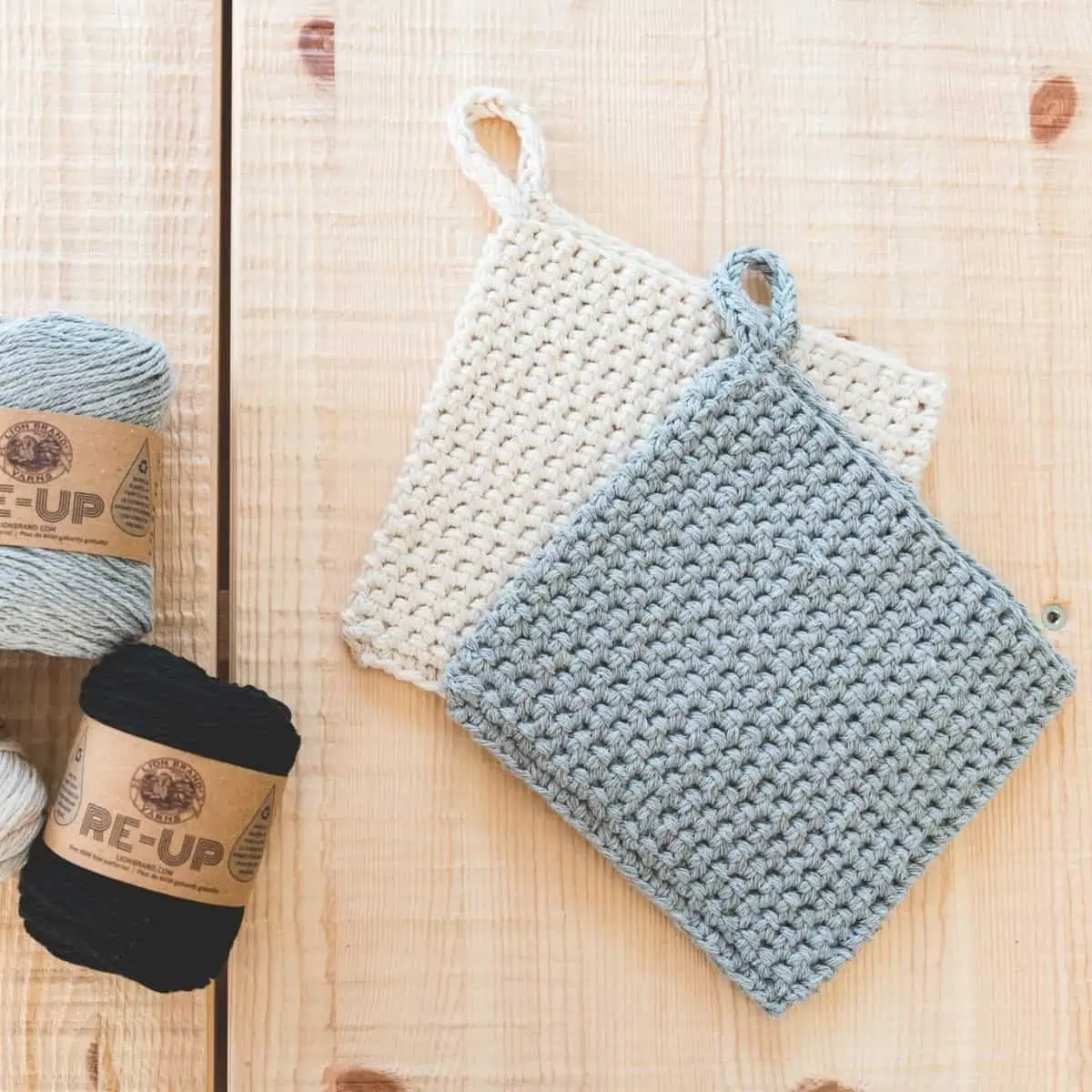 Easy Crochet Potholder (Wait until you see this yarn!) - Stitching Together