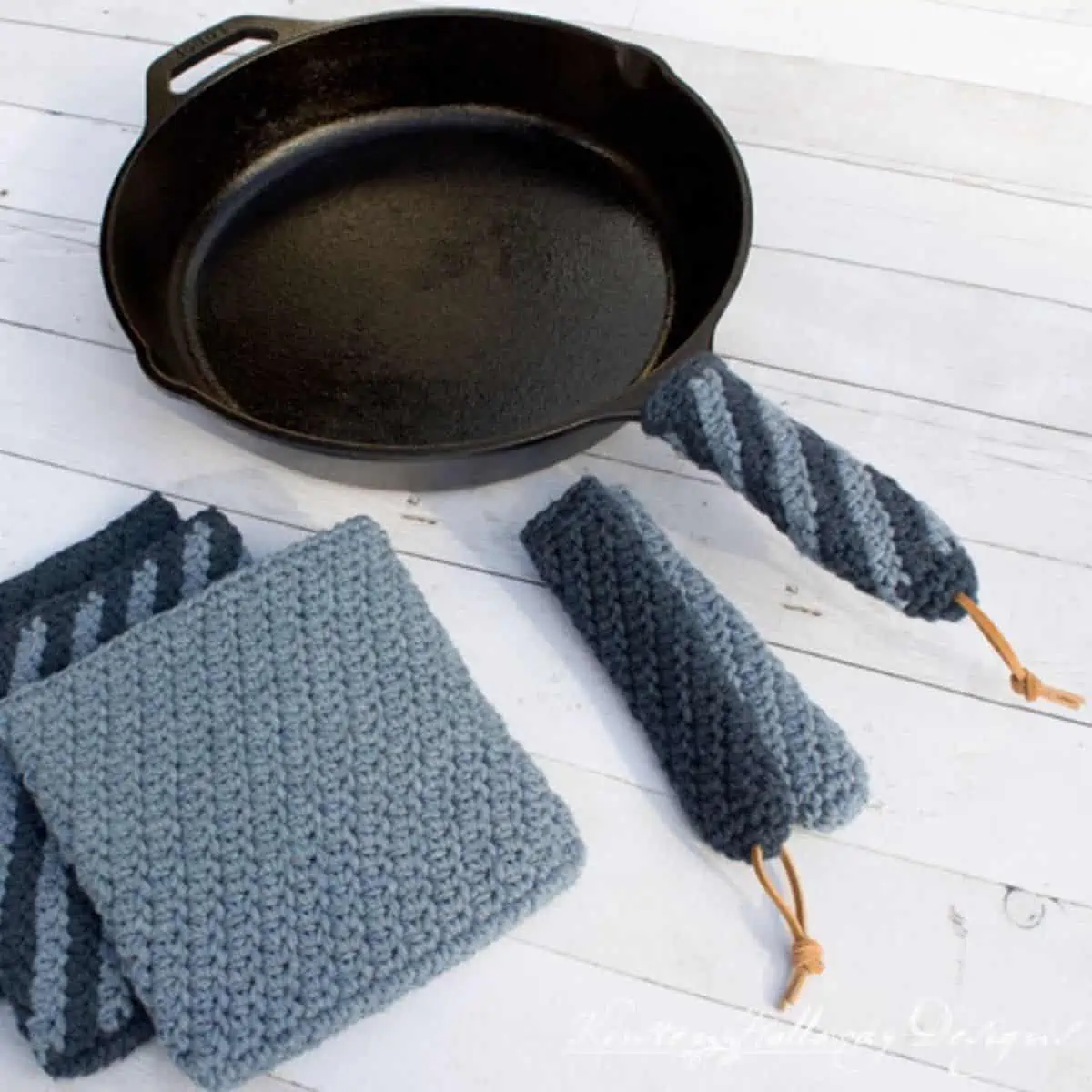 Crochet Cast Iron Handle Cover and Potholder • Maria Louise Design