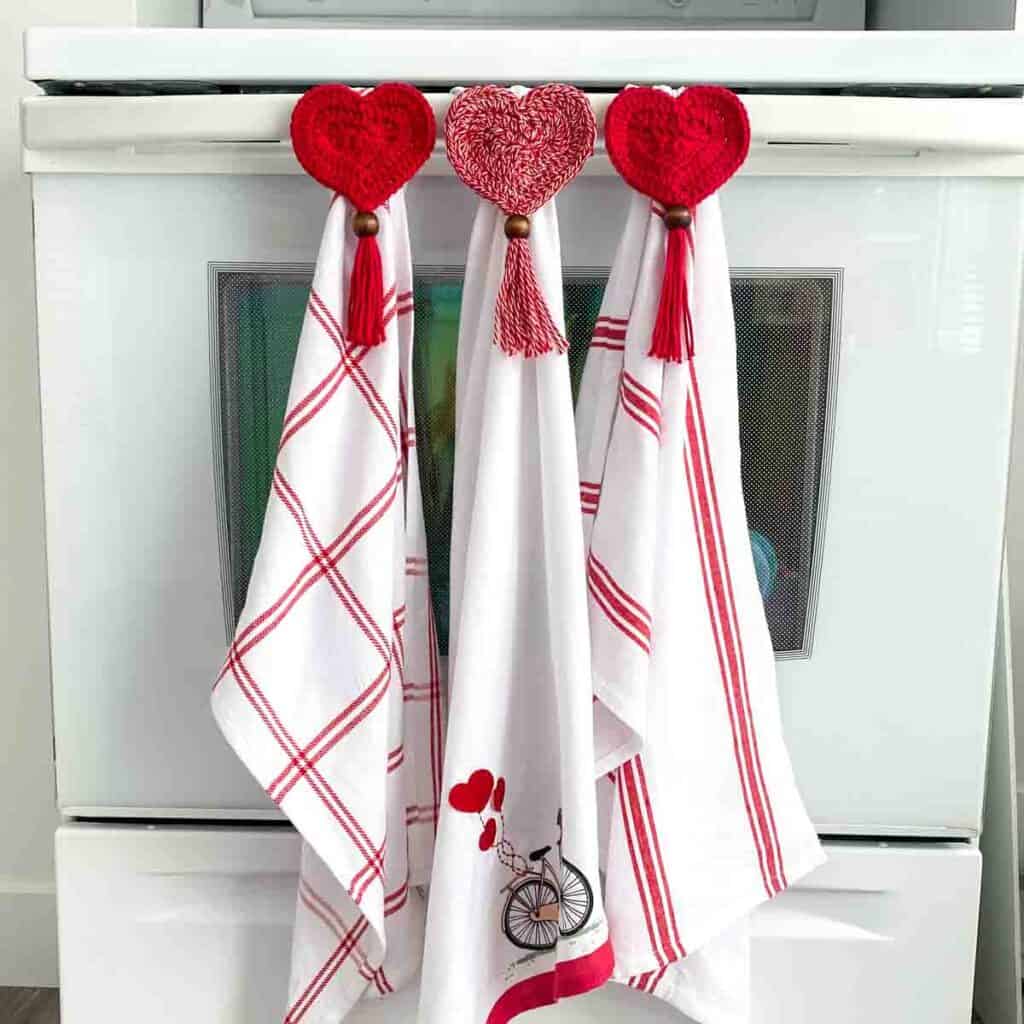 Heart Crochet Tea Towel Topper Pattern