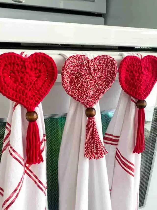 Heart Crochet Towel Toppers