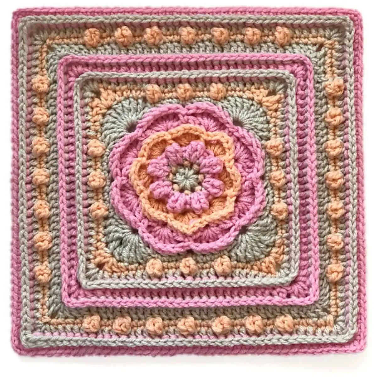 colorful flower crochet granny square