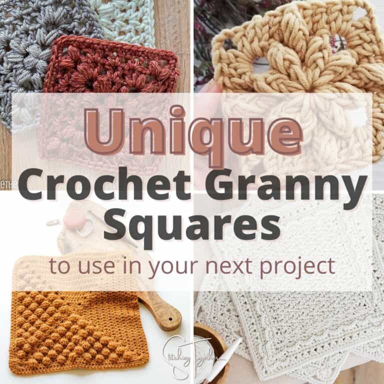 graphic reading "unique crochet granny squares to use in your next project" with images of different granny squares