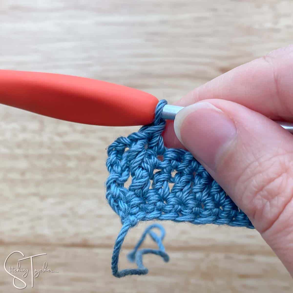 left handed - finishing a front post double crochet