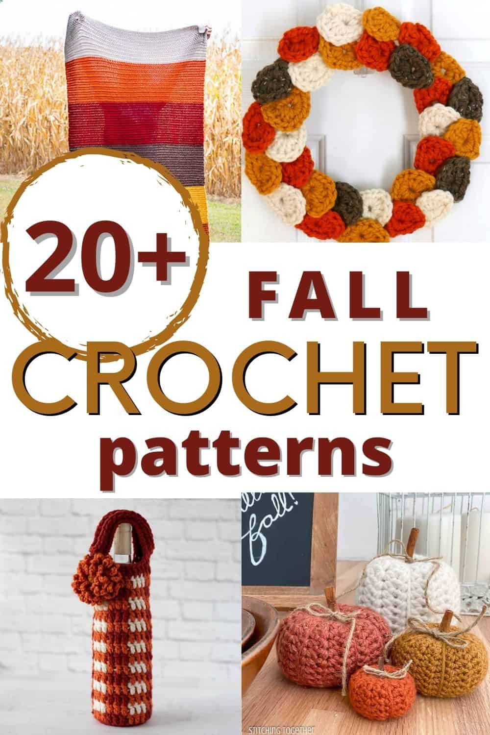 graphic reading "20+ fall crochet patterns with images