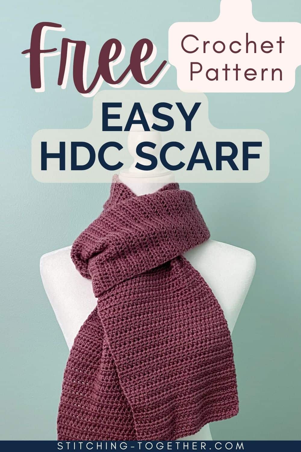 graphic reading free crochet pattern easy hdc scarf with scarf image in the background