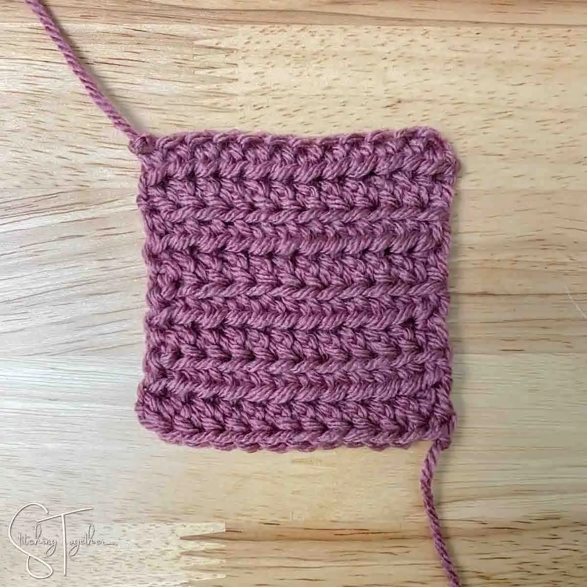 crochet swatch of front loop only hdc