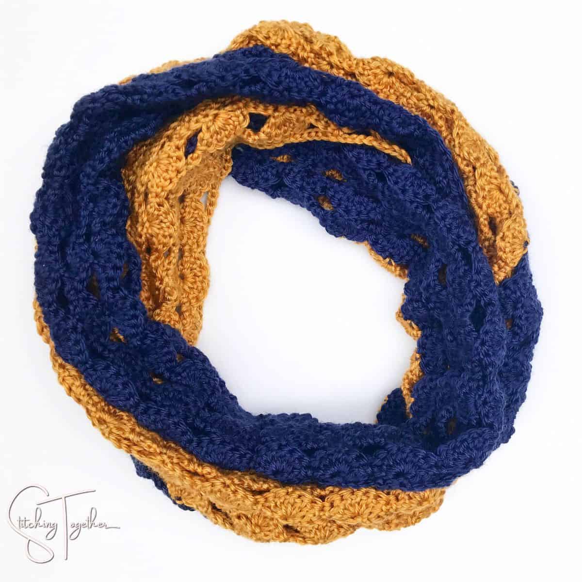 blue and yellow scarf