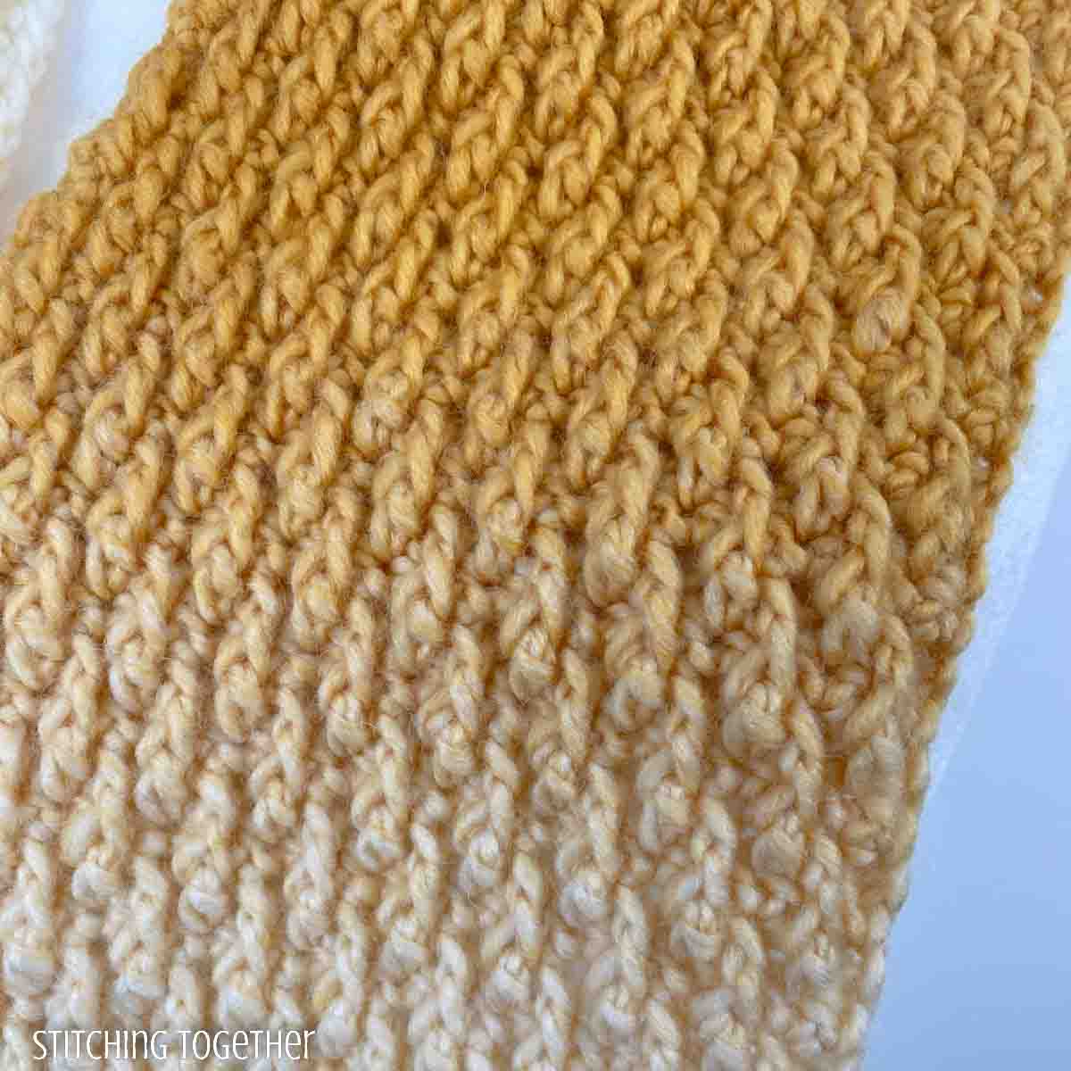 close up of the alpine stitch