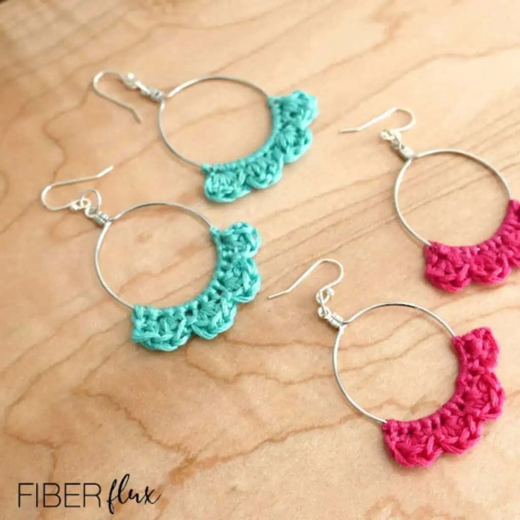 2 pairs of crochet earrings