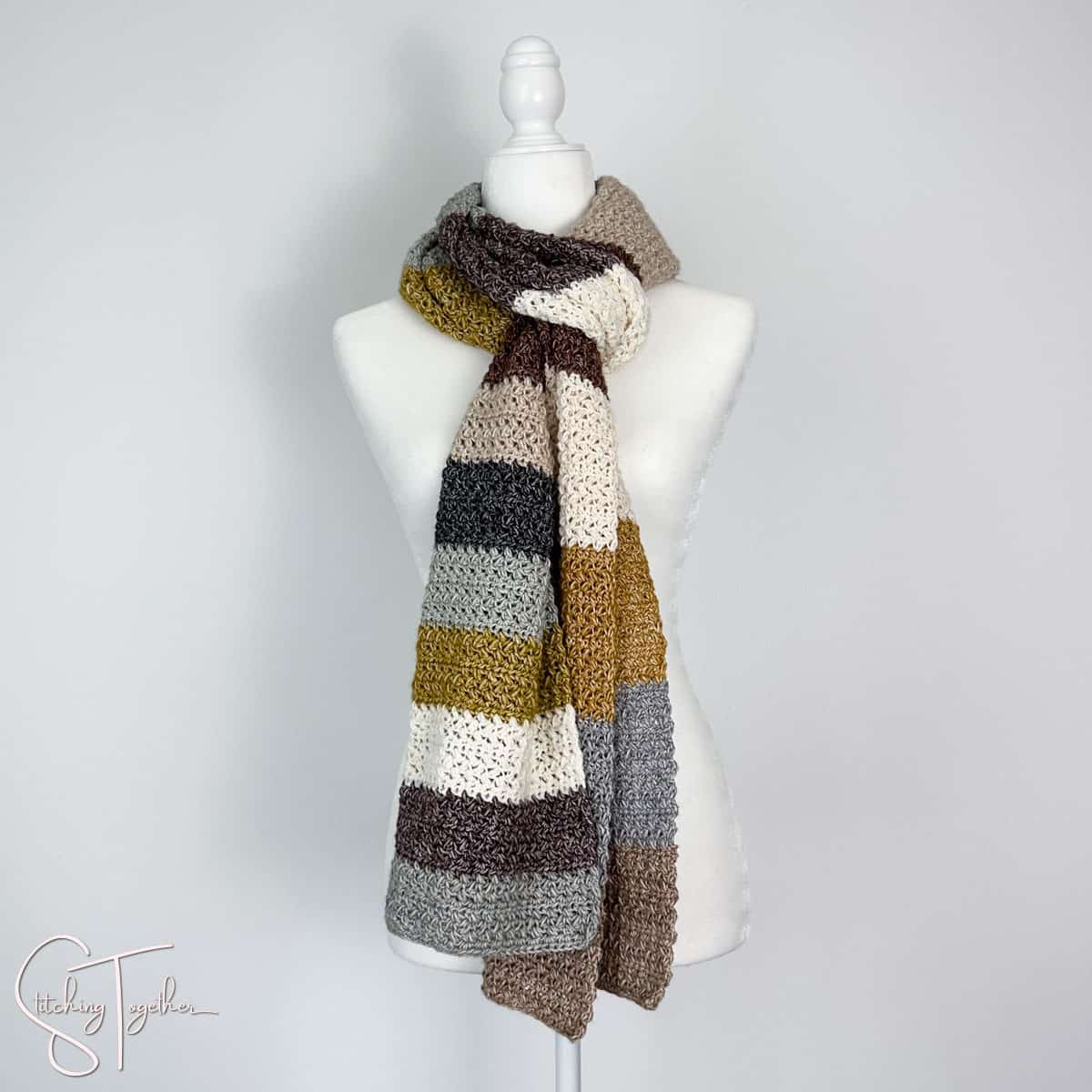 Striped Crochet Scarf Pattern - Free and Easy