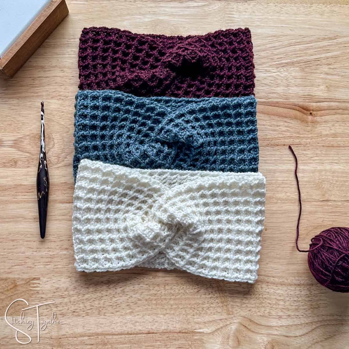 Cute Waffle Stitch Headband Free Crochet Pattern